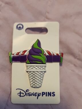 Disney Purple & Green Soft-Serve Ice Cream Enamel Pin